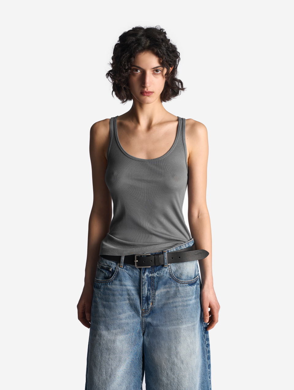 Тонкая трикотажная майка-топ, фото 1