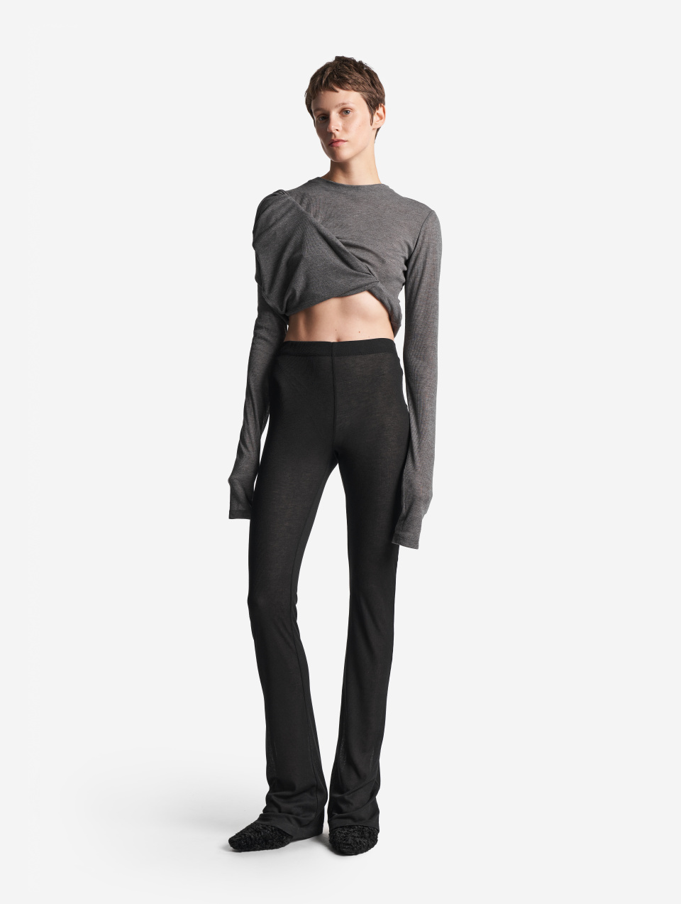 Тонкие трикотажные леггинсы Bootcut, фото 4