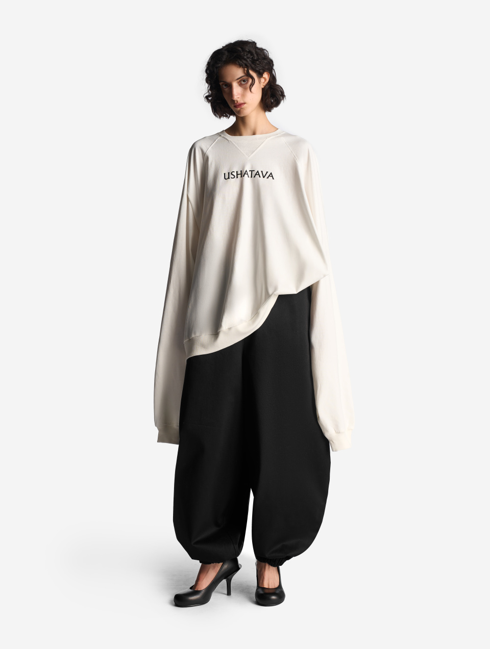 Брюки О-силуэта из саржи, фото 4