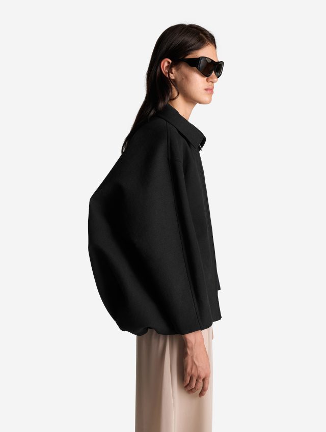 Льняная куртка D-силуэта 