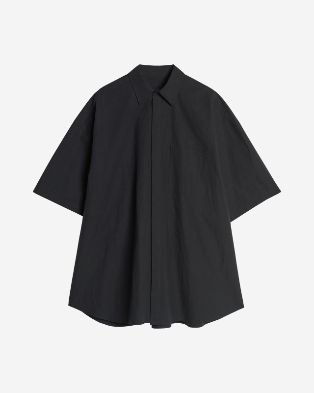 Рубашка из вареного хлопка с коротким рукавом 